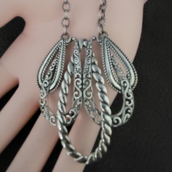 Sterling Signed Carolyn Polack Relios Sterling Filigree Openwork Necklace SW - Picture 3 of 9